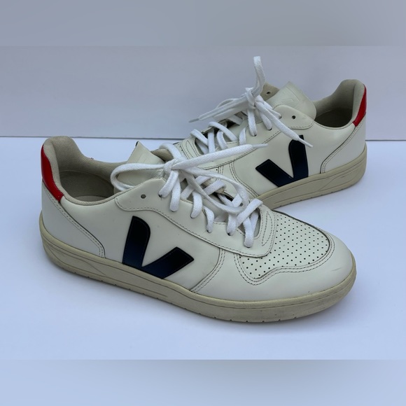 Veja Other - VEJA V-10 Leather White Nautico Pekin Low Top Men Sneakers